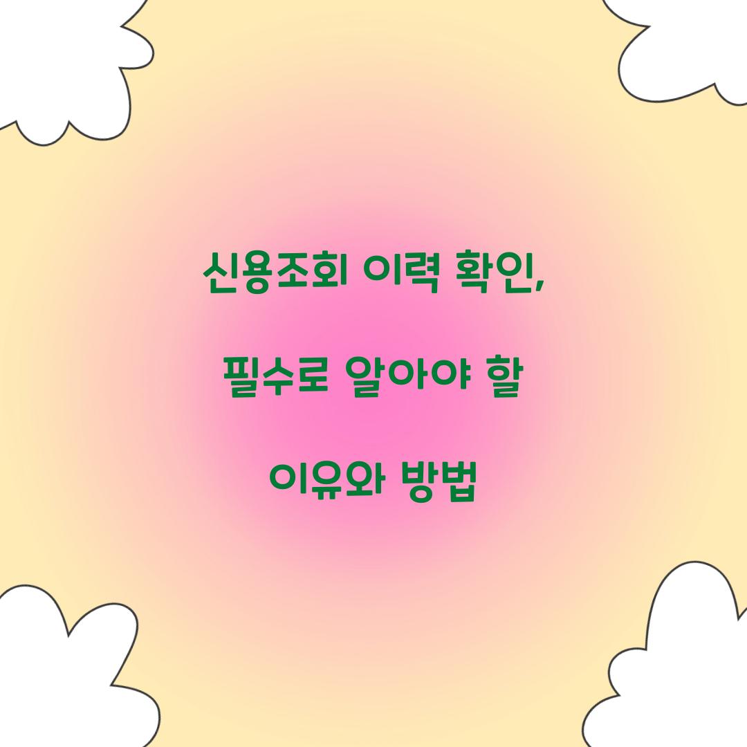 신용조회 이력 확인