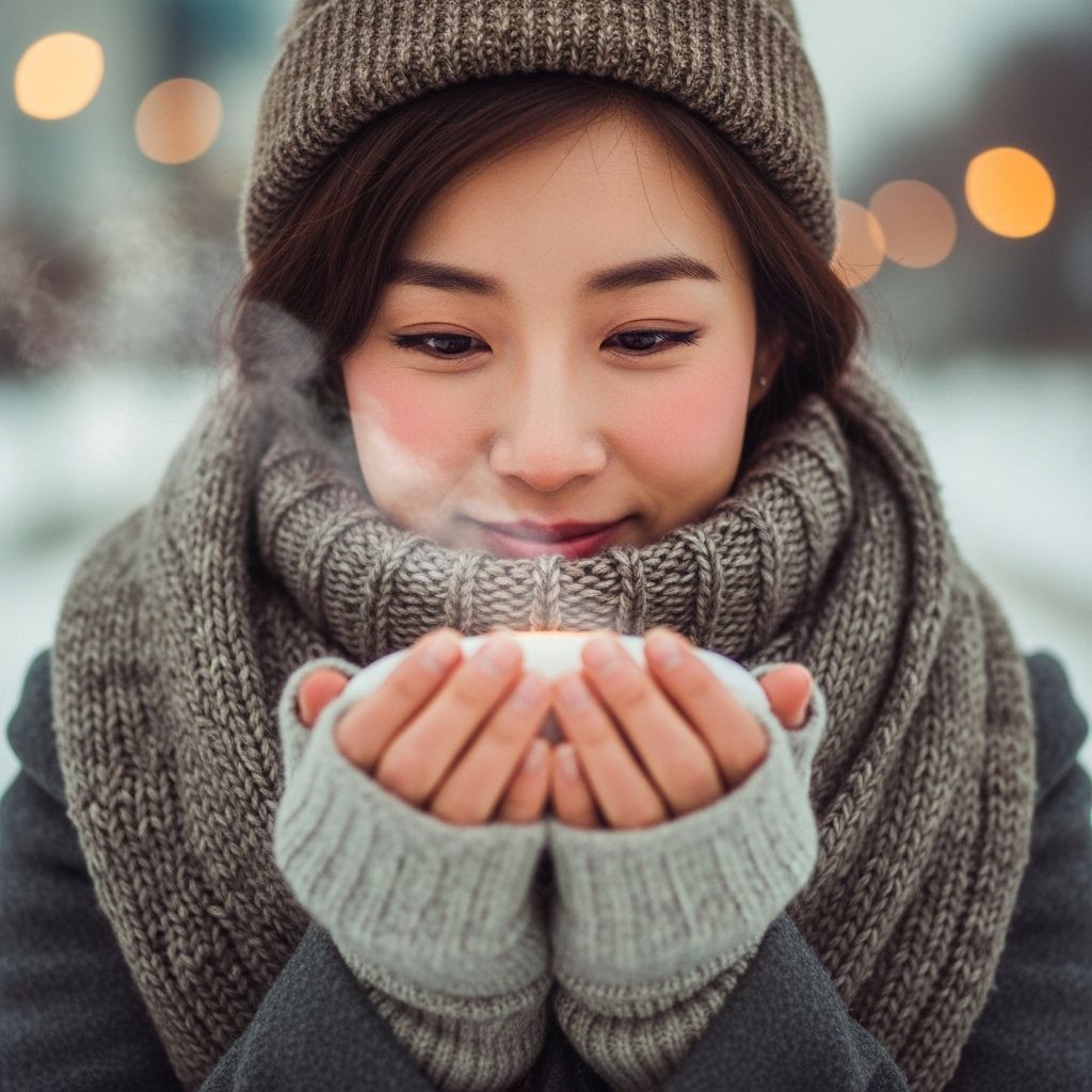 천안시 친환경 보일러 지원금, 따뜻한 손난로를 손에 쥐고 있는 여성