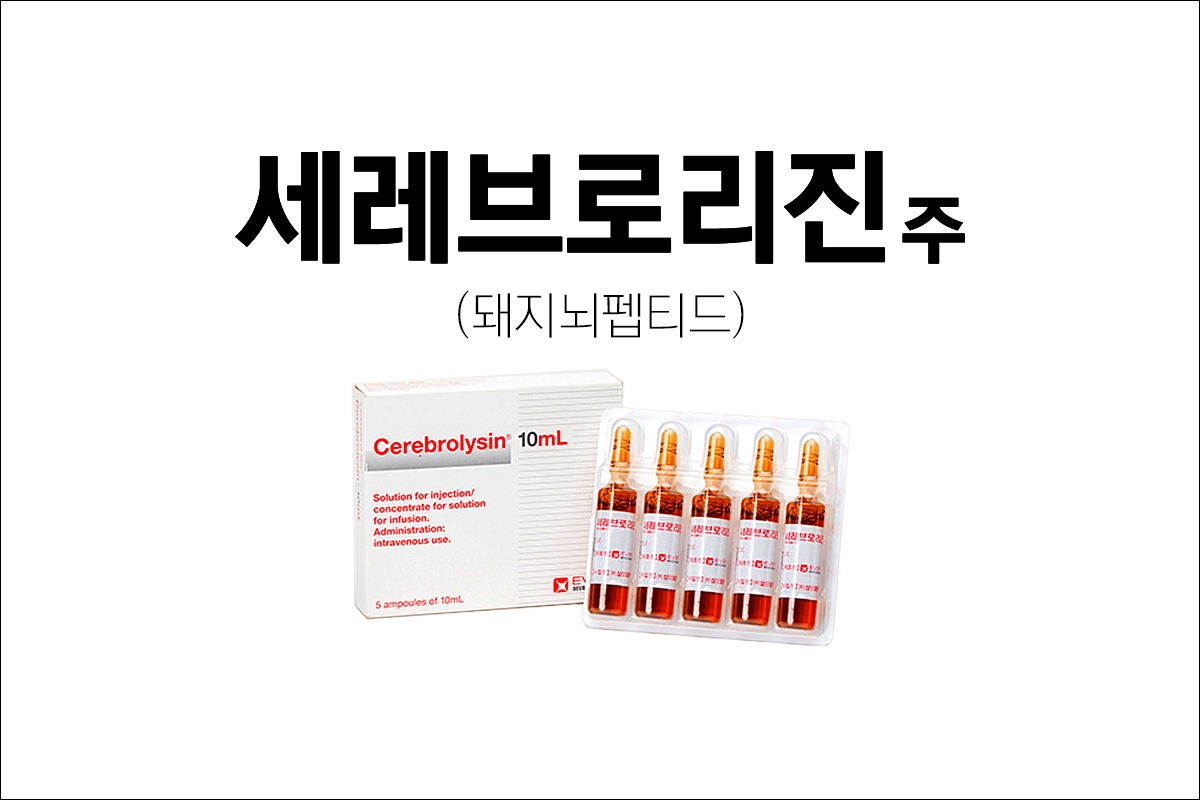 세레브로리진주 효능 효과 부작용 돼지뇌펩티드 알츠하이머병 혈관성 치매 뇌졸중 후 뇌기능 장애 외상성 뇌손상 뇌기능 개선제