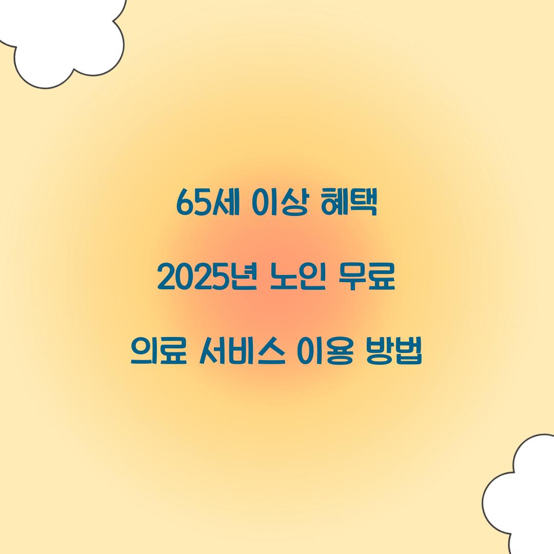 65세 이상 혜택
