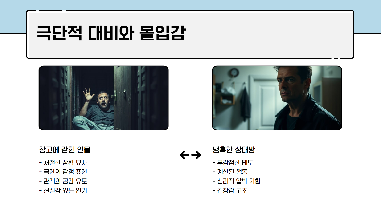 극단적 대비와 몰입감 관련 사진