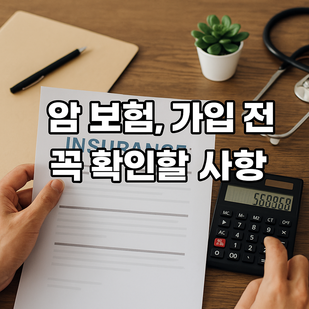 암 보험, 가입 전 꼭 확인할 사항