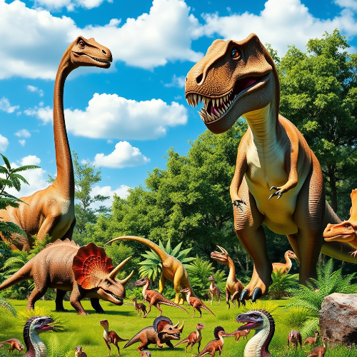 다양한 종류의 공룡들