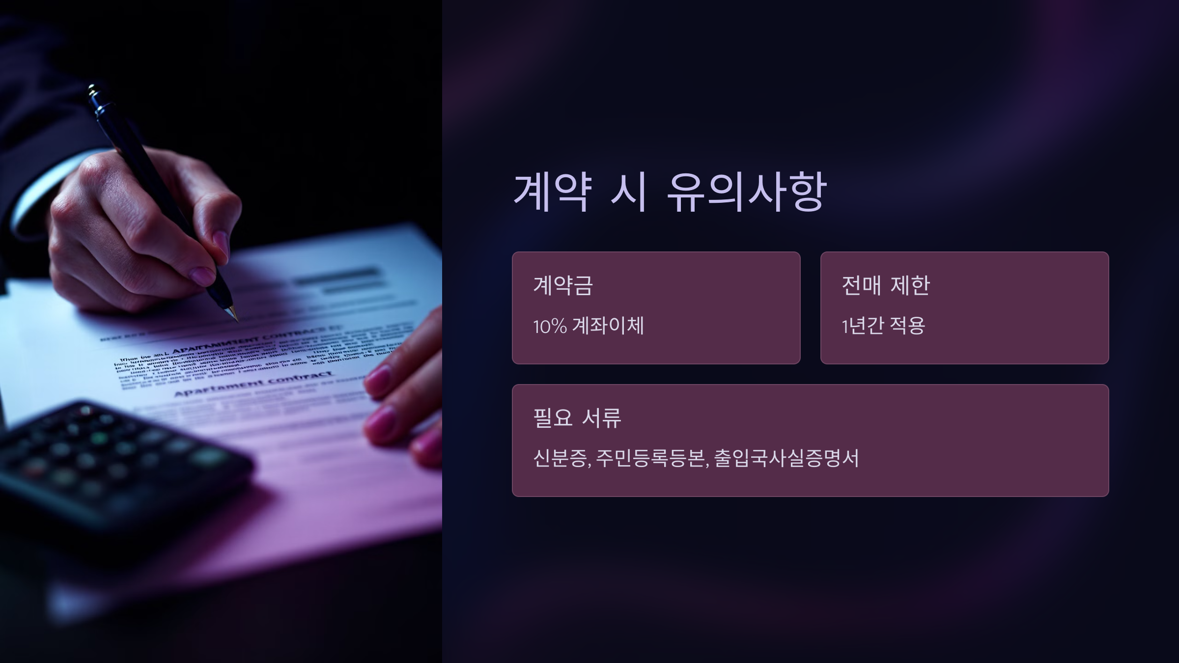 계약 시 유의사항