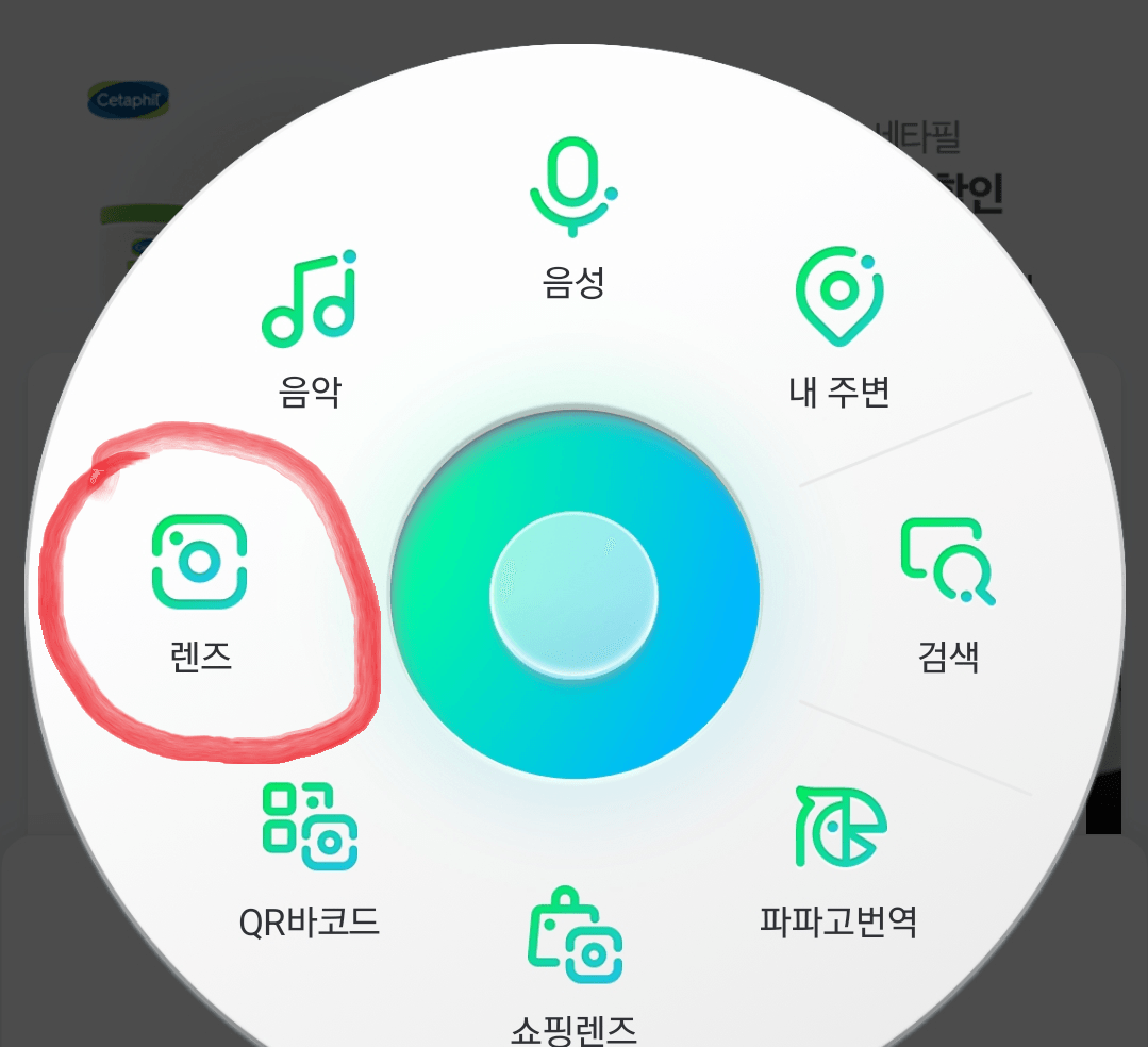 네이버 렌즈 선택