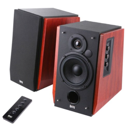 브리츠 엠프내장형 2채널 북쉘프 블루투스 스피커