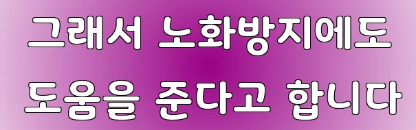  그래서 노화방지에도 도움을 준다고 합니다