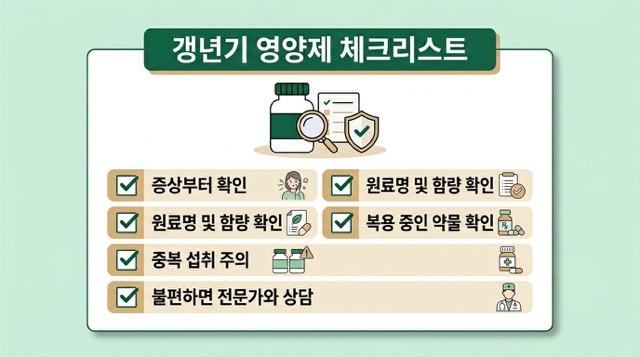 갱년기 영양제 선택 체크리스트