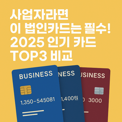 &ldquo;사업자라면 이 법인카드는 필수! 2025 인기 카드 TOP3 비교&rdquo;