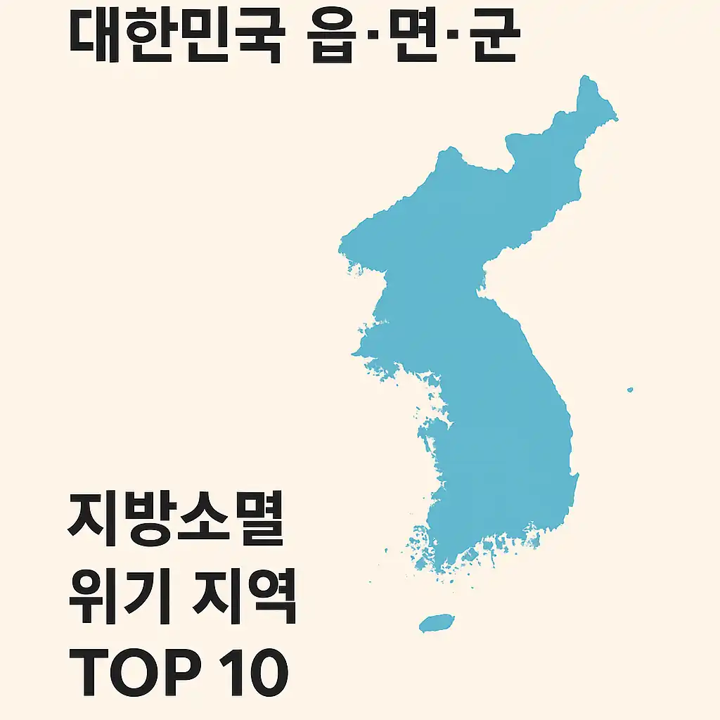대한민국 지방소멸 위기 읍·면·군 TOP 10 인포그래픽 - 울릉군, 고흥군, 의성군 등 포함