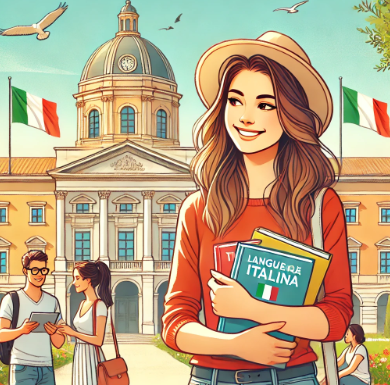 이탈리아에서 어학연수하는 여성의 모습