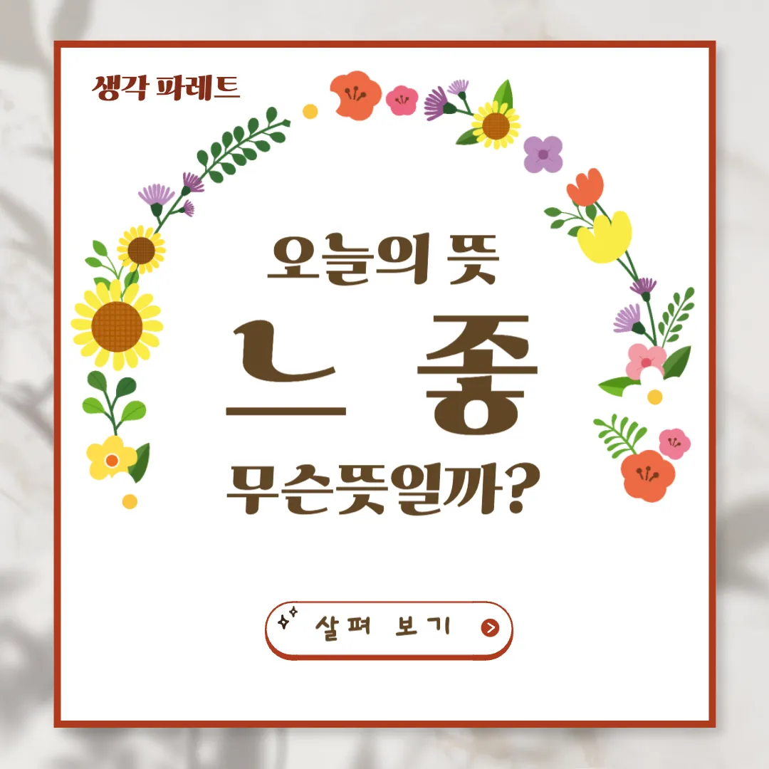 느좋뜻, 신조어 총정리 가이드