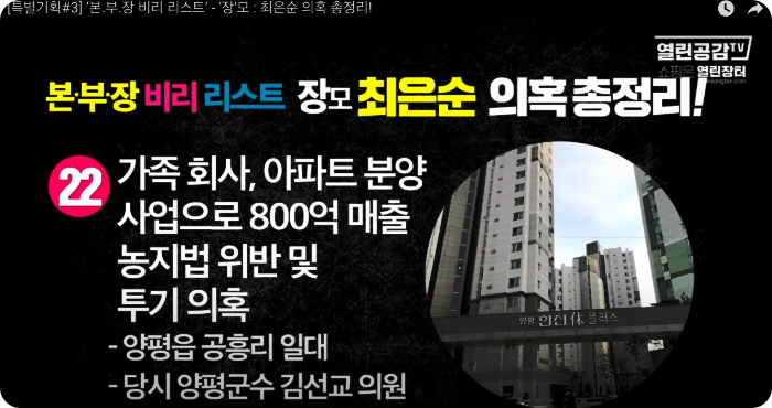 김건희 윤석열 최은순 장모 의혹 리스트 