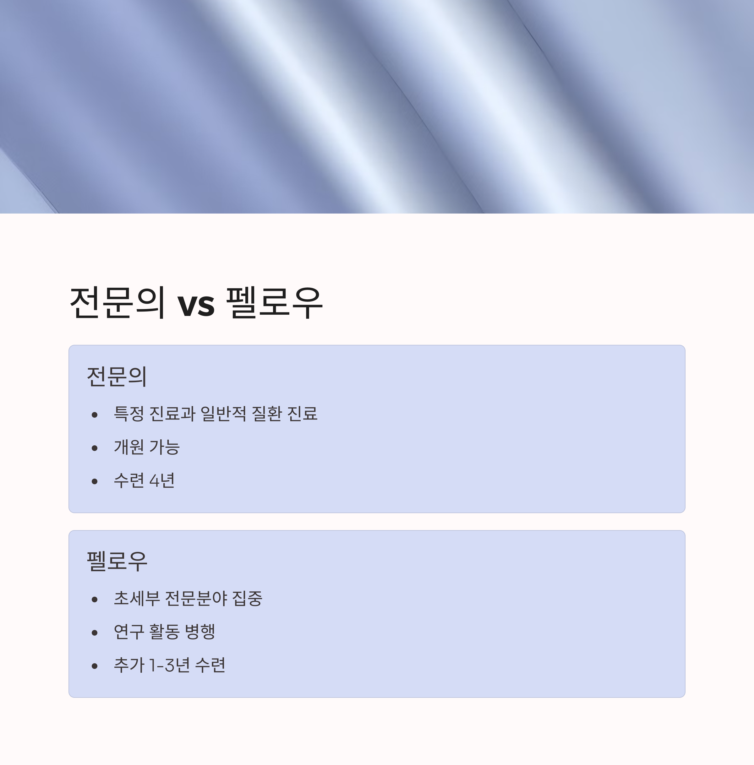 전문의와 펠로우의 차이점