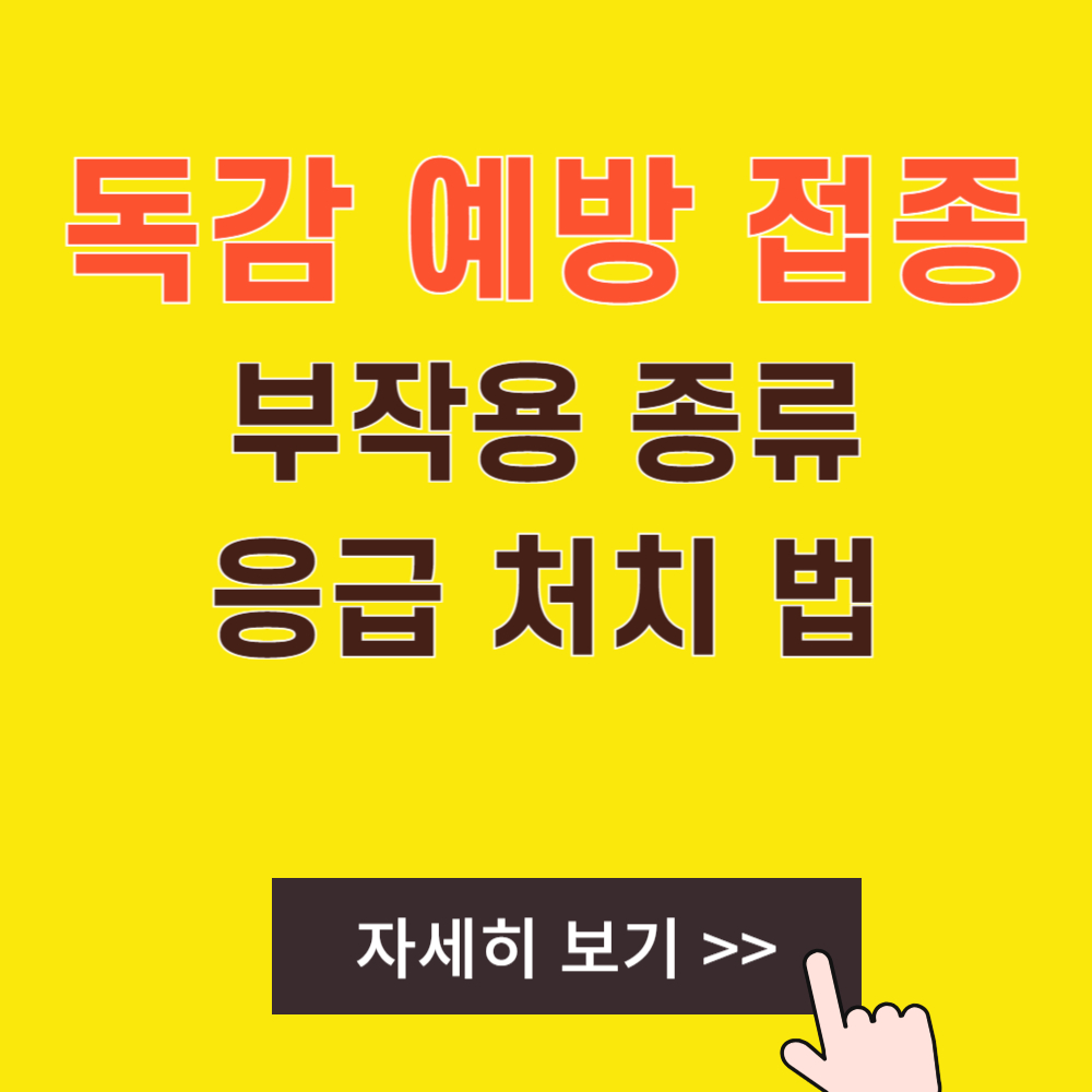 독감 예방접종 부작용 종류 및 대처 방법 안내!!