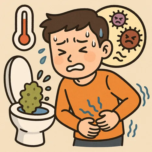 장염 설사 증상 안내 이미지