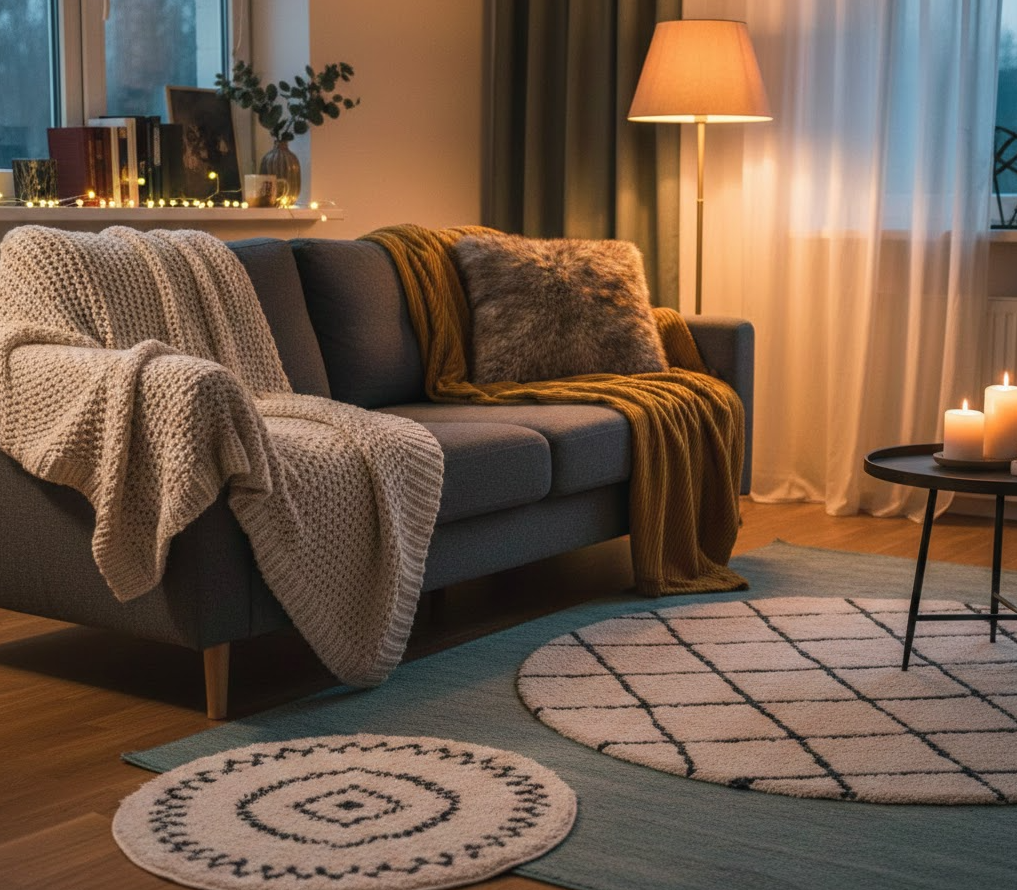 직장인을 위한 빠른 겨울 감성 인테리어-겨울감성, 소재, 조명