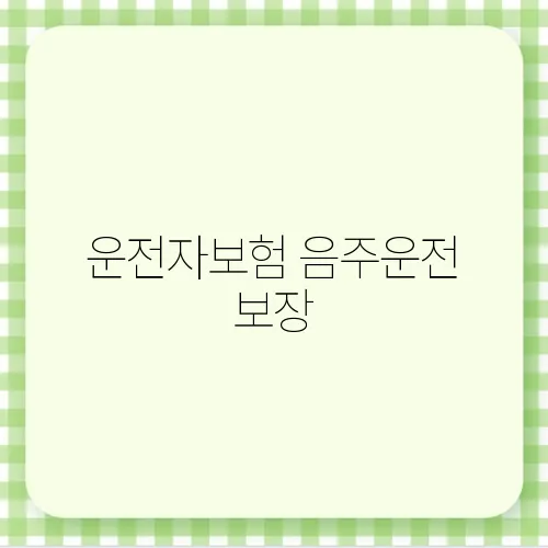 운전자보험 음주운전 보장