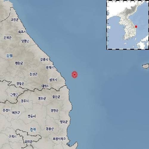 삼척 지진 발생 위치