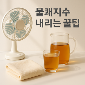 선풍기와 시원한 수분 충전