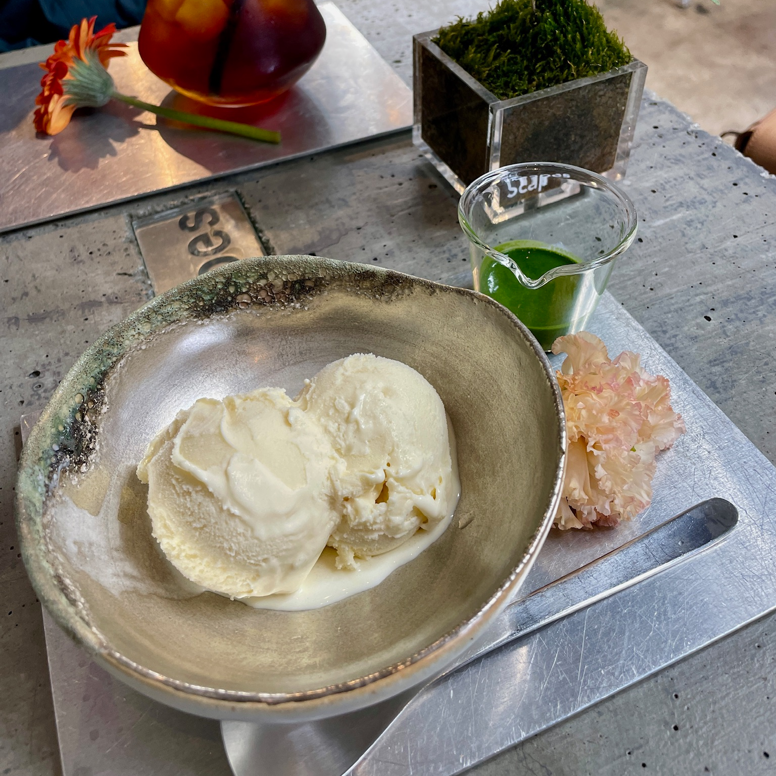 후쿠오카 분재 카페 말차 아포가토