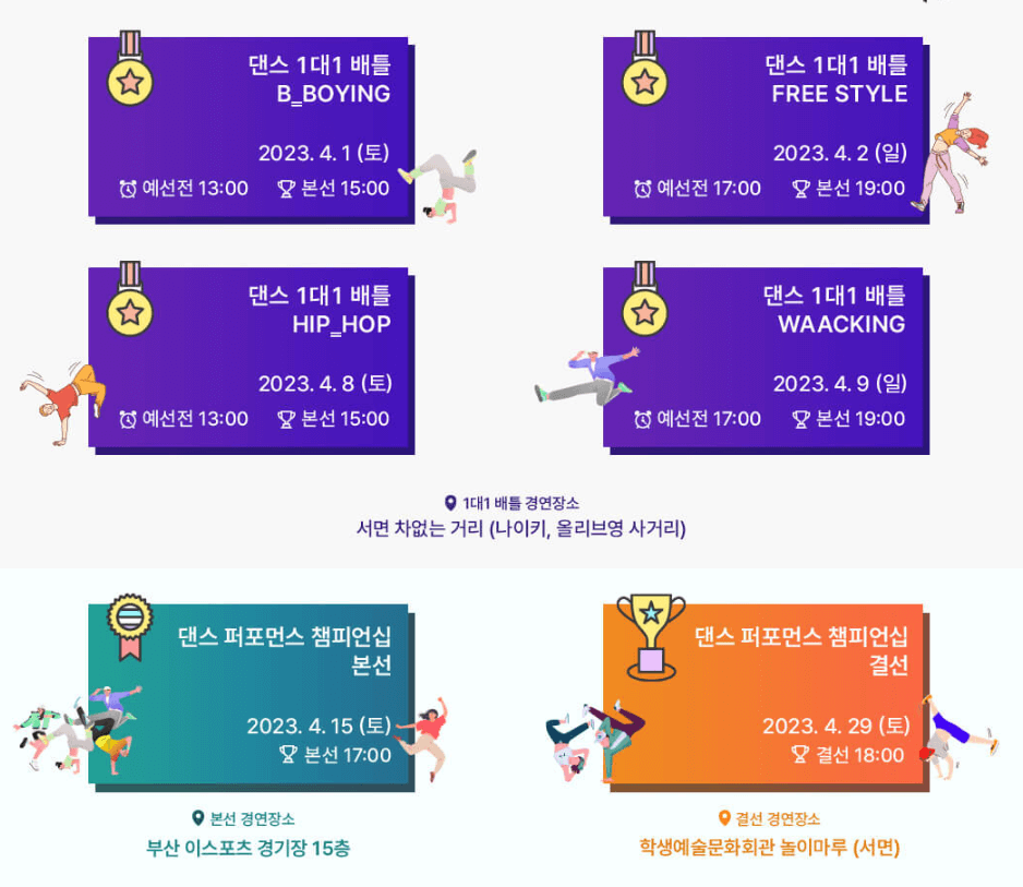 부산댄스페스티벌행사일정