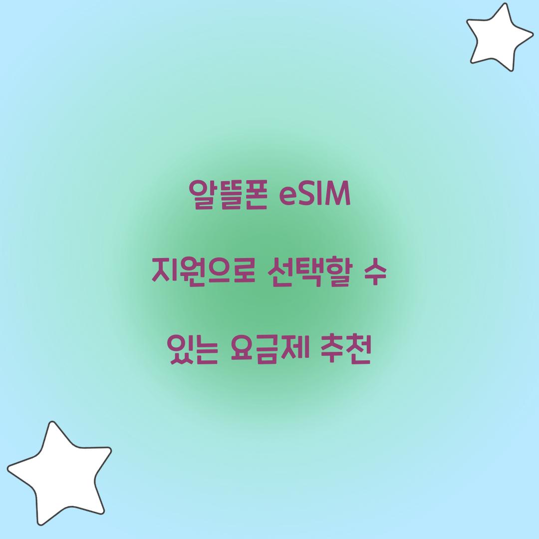 알뜰폰 eSIM 지원