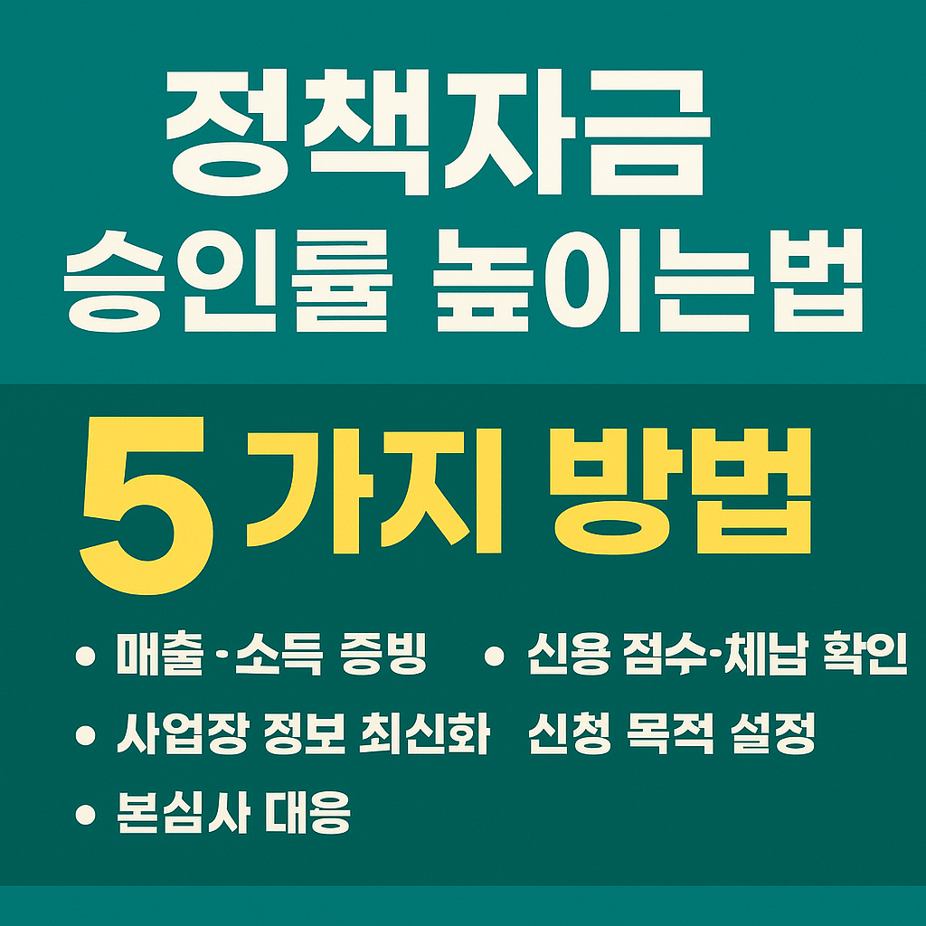 2025년 정책자금 승인률 높이는 7가지 실전 전략|심사 통과율 올리기
