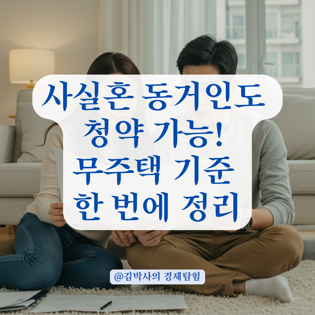 사실혼 동거인도 청약 지원 가능! 놓치기 쉬운 무주택 기준 총정리