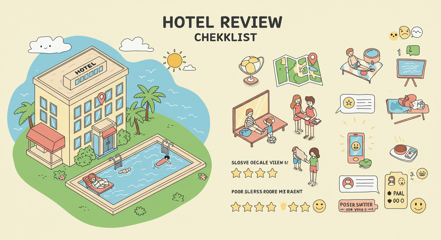 오션뷰 호텔 선택 기준 인포 일러스트