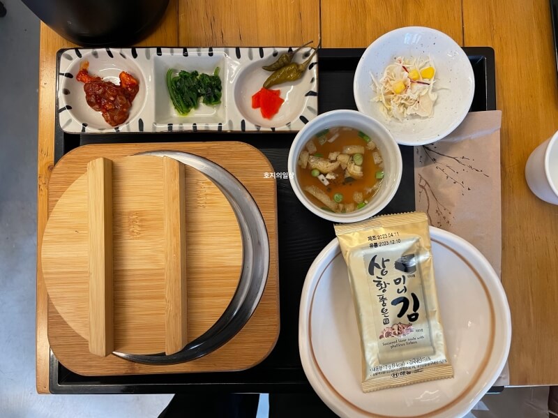 용산 용산역 솥밥 맛집 식당 한강솥 - 기본 차림 구성