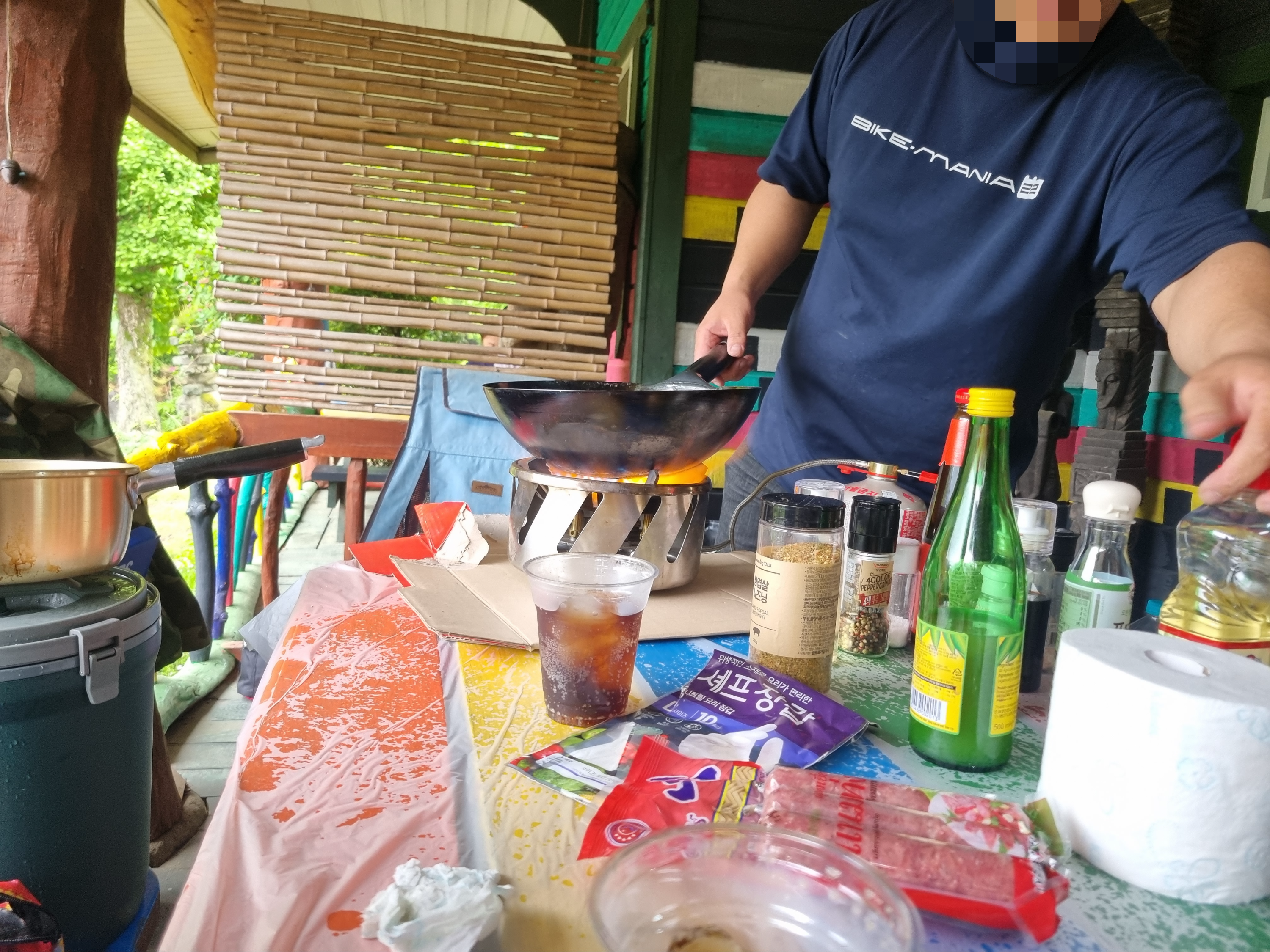도착한 펜션에서 먹은 고추잡채