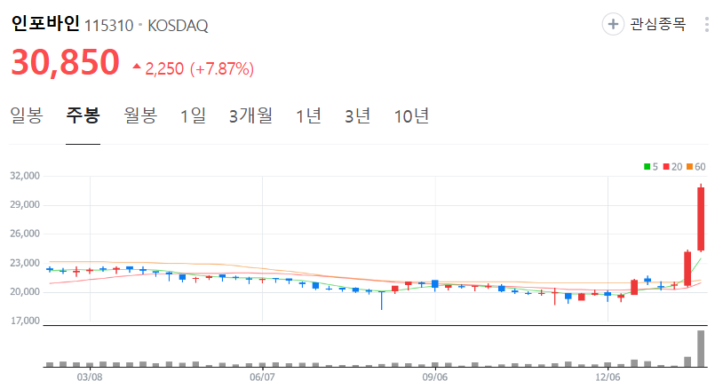 인포바인-주가-주봉