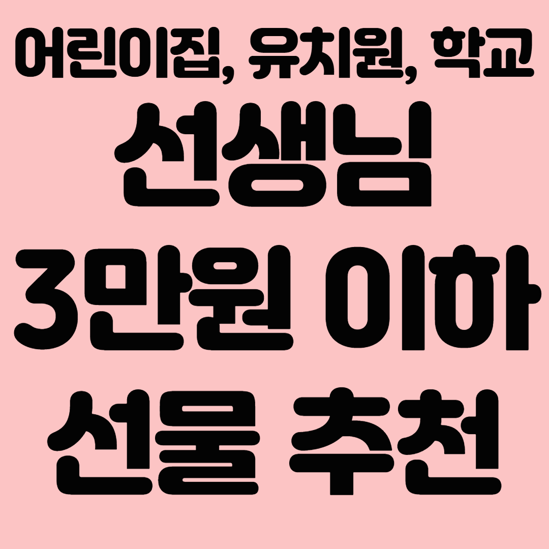 어린이집, 유치원, 학교 상담갈 때 들고 가면 좋을 3만원이하의 선물추천