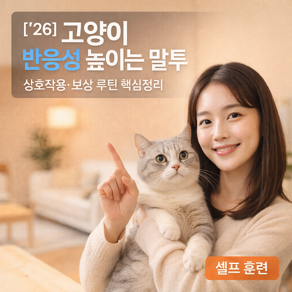 고양이 반응성 높이는 말투 ’26 | 상호작용·보상 루틴 핵심정리