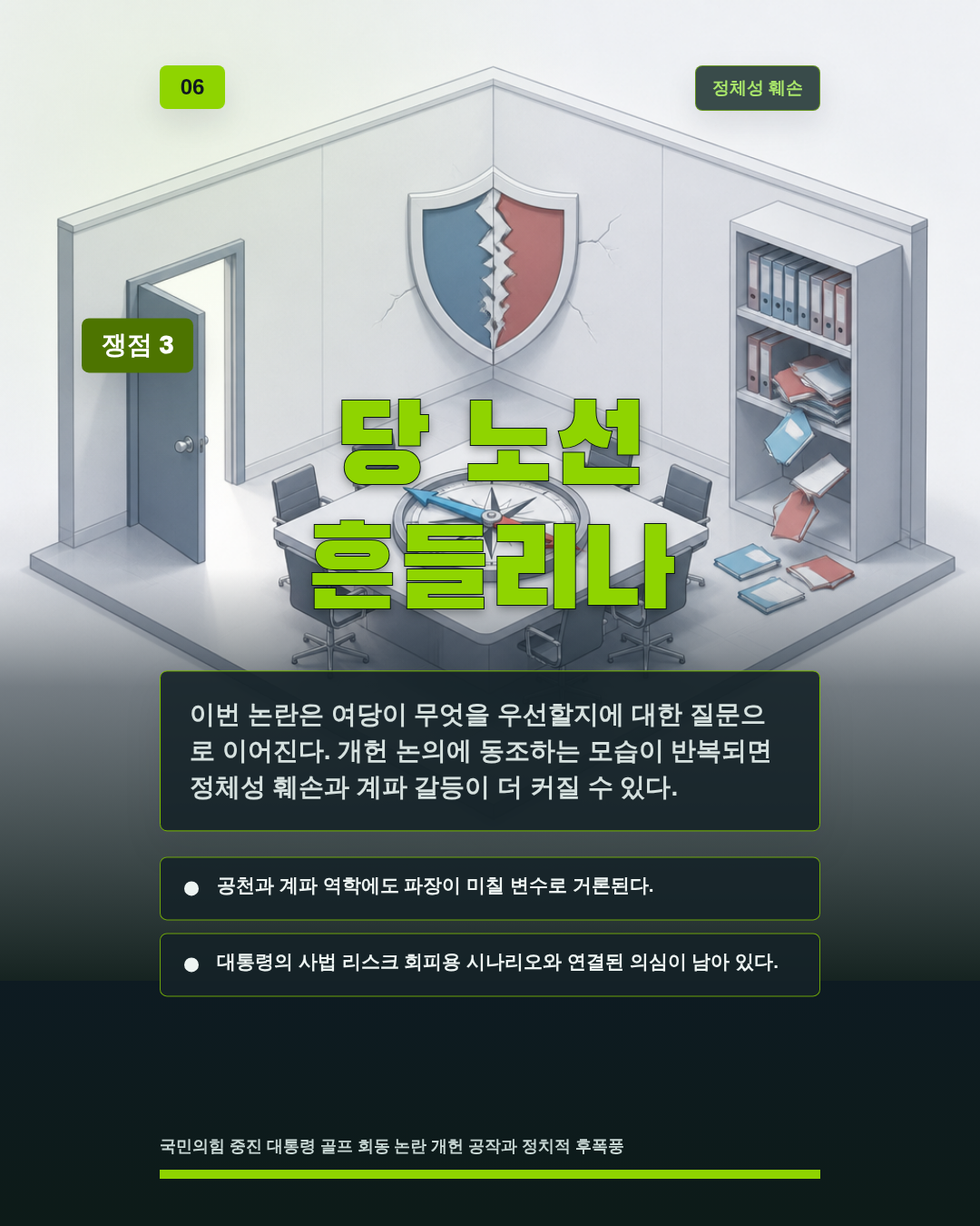 당 노선 흔들리나