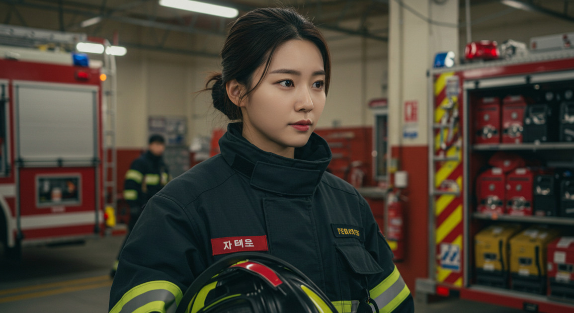 여성 소방관 이미지