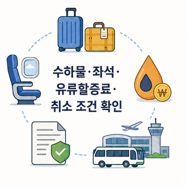 수하물, 좌석, 유류할증료, 취소 조건 등 제주 항공권 추가 비용