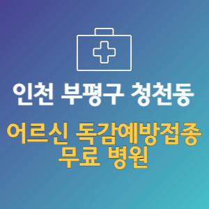 인천 부평구 청천동 노인 독감예방접종 무료 병원 (인플루엔자 무료 접종 대상 날짜)