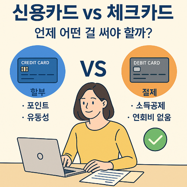 신용카드 vs 체크카드, 언제 어떤 걸 써야 할까? 소비 유형별 현명한 선택법