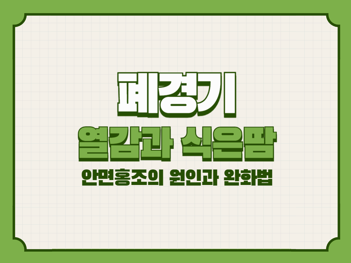 폐경기 열감과 식은땀, 안면홍조의 원인과 완화법