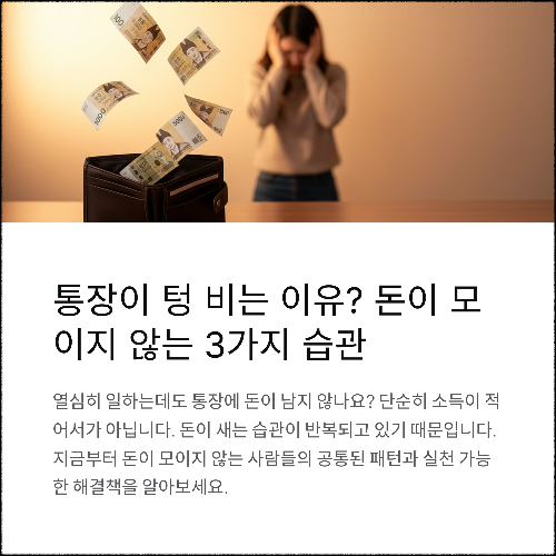 돈이 모이지 않는 사람들의 3가지 습관