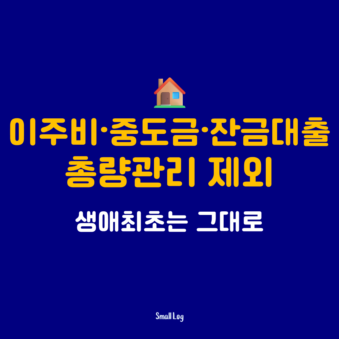 이주비&middot;중도금&middot;잔금대출 총량관리 제외｜생애최초는 그대로