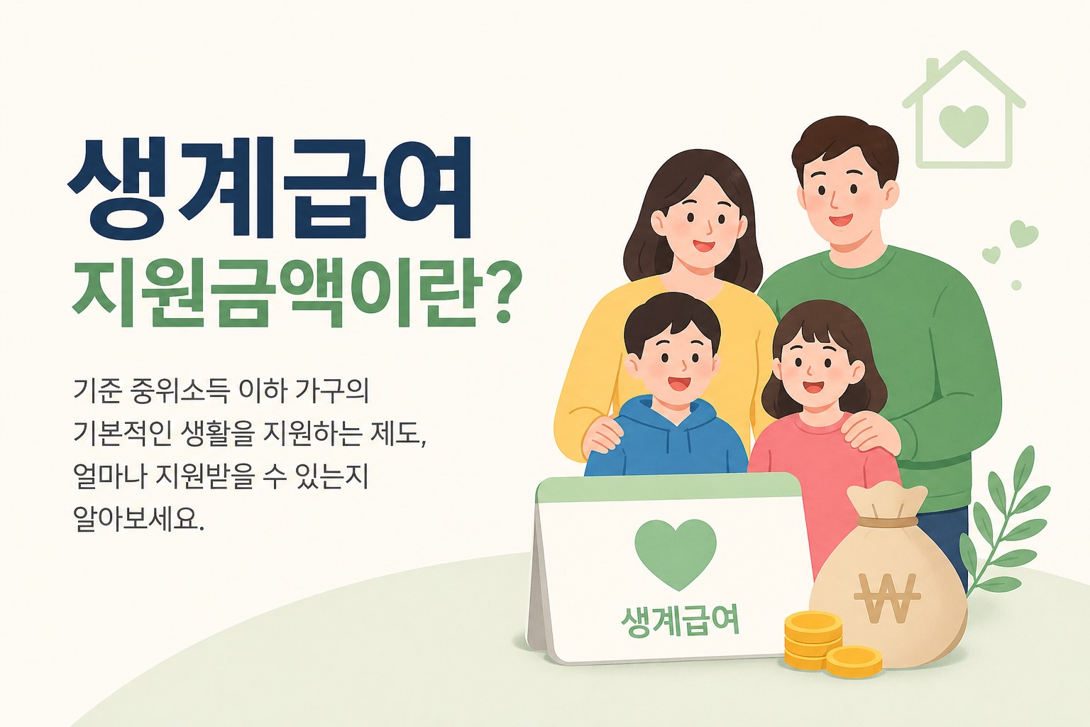 생계급여 지원금액 안내 이미지