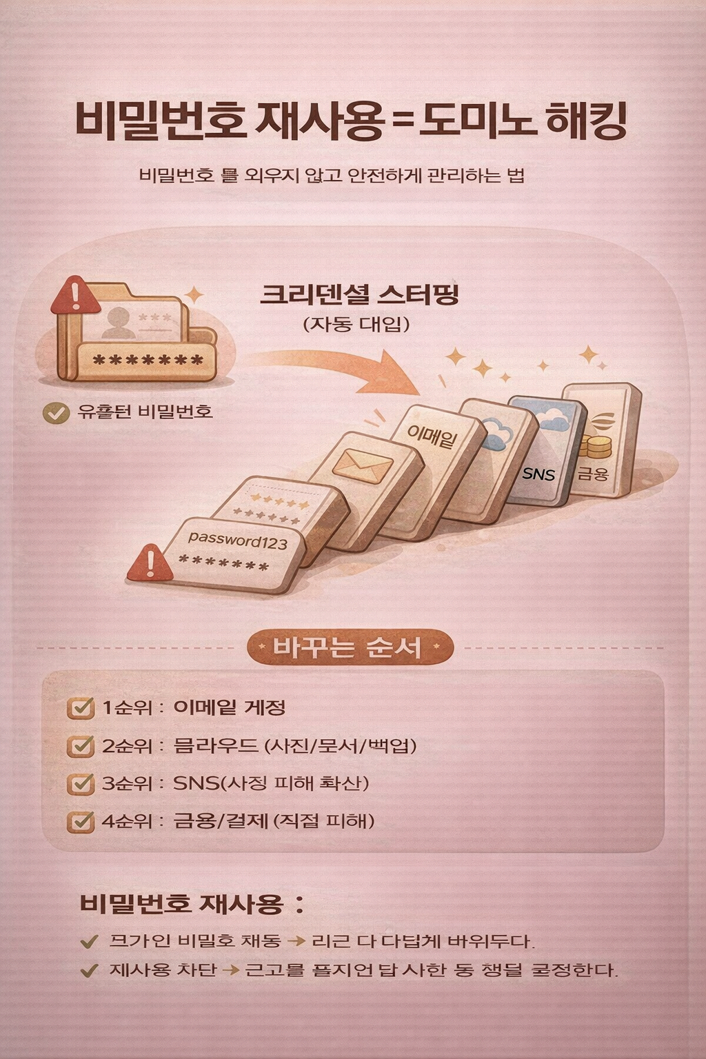 비밀번호 재사용이 위험한 이유와 바꾸는 순서 전략