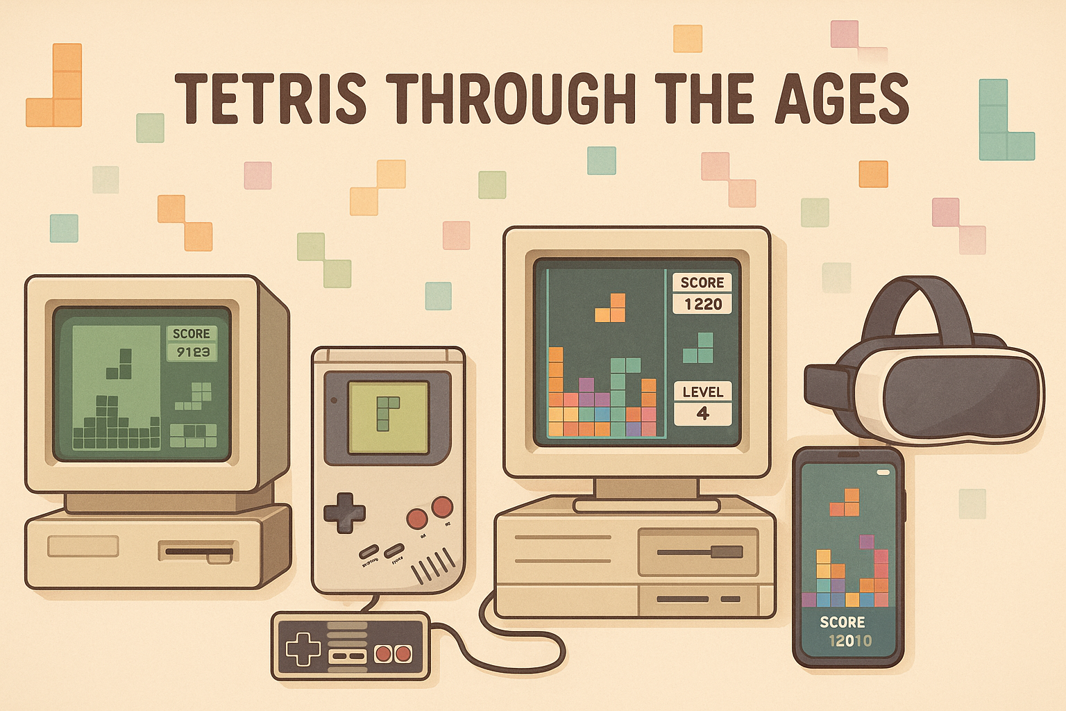 시대별 테트리스 플랫폼 비교 (패미컴, 스마트폰, 웹게임)