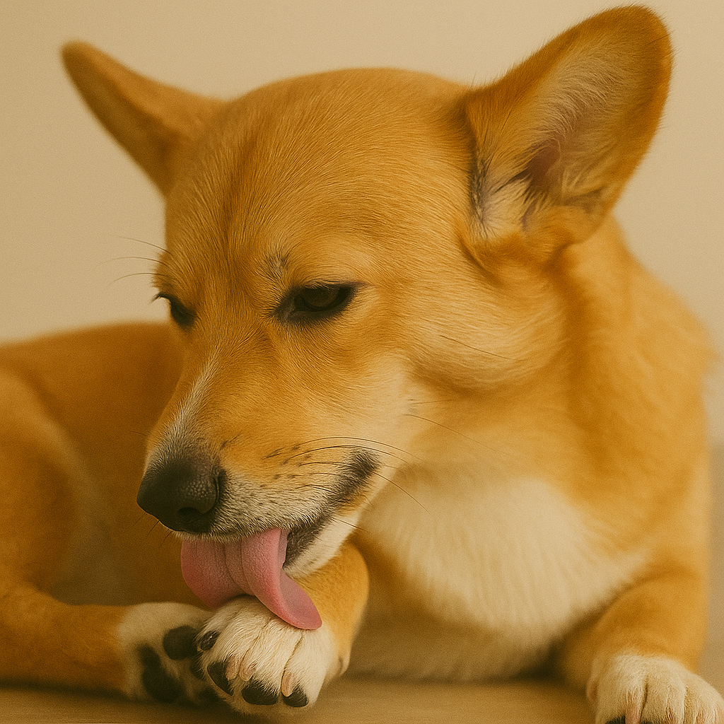 발을 자꾸 핥는 강아지
