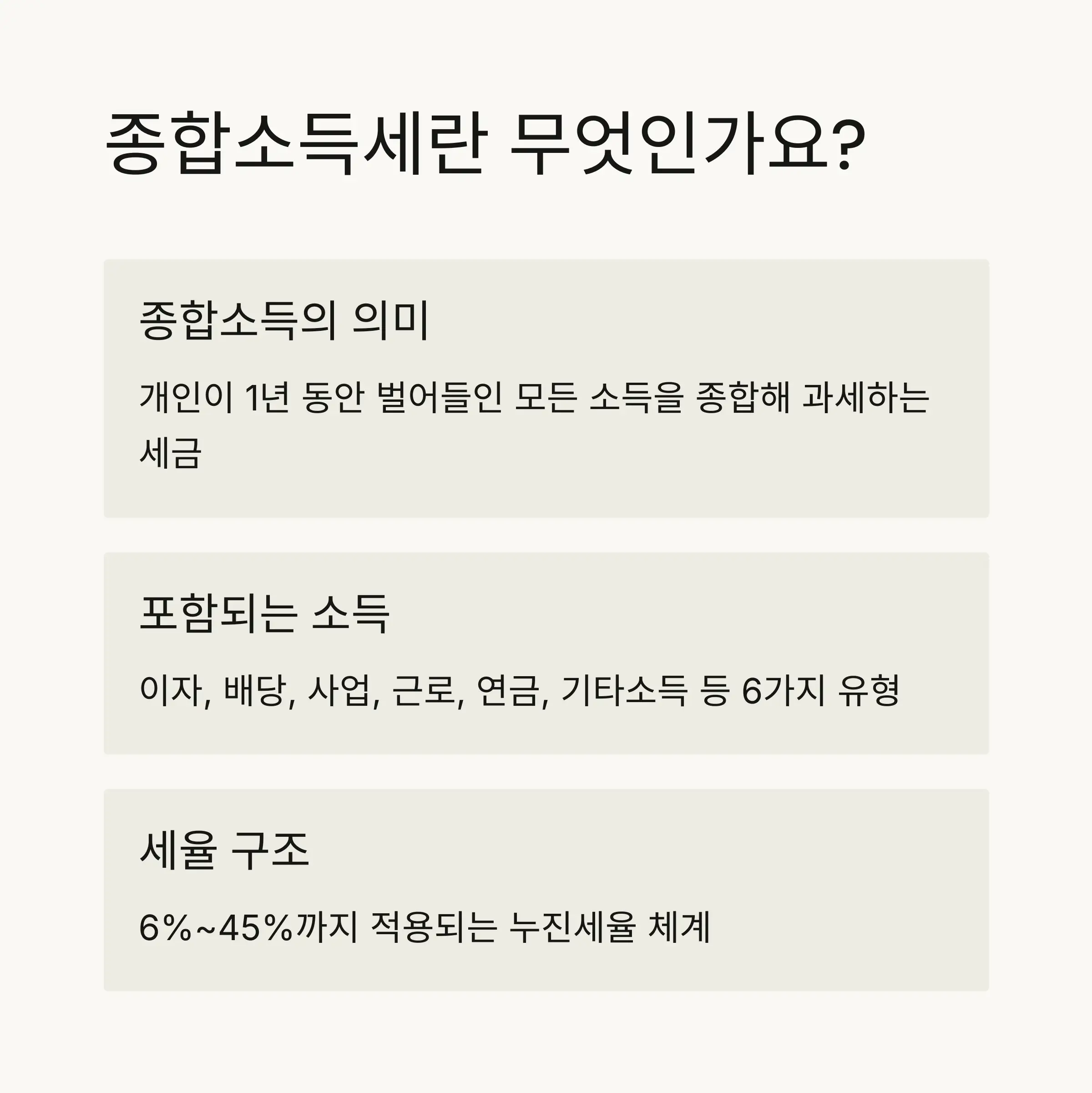 💡 종합소득세 기본 개념과 이해