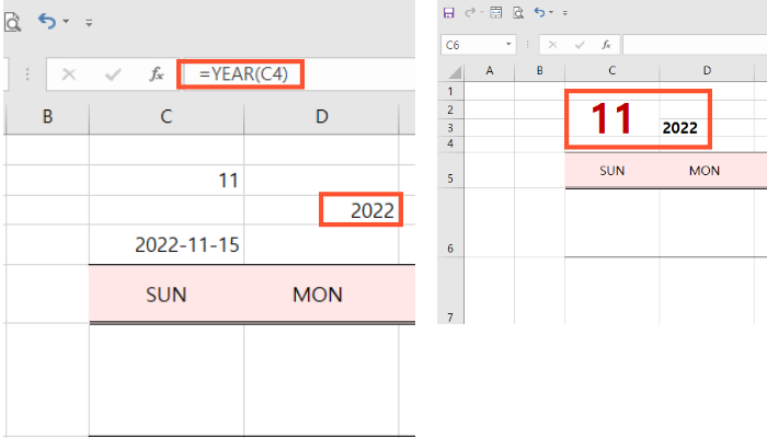 엑셀 달력 만들기