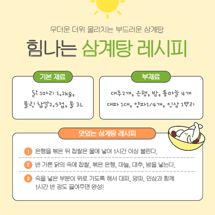 초복중복말복 인사말 여름휴가 삼계탕